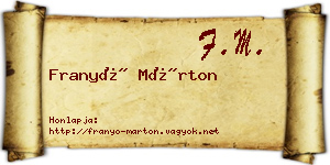 Franyó Márton névjegykártya