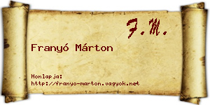 Franyó Márton névjegykártya