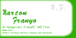 marton franyo business card